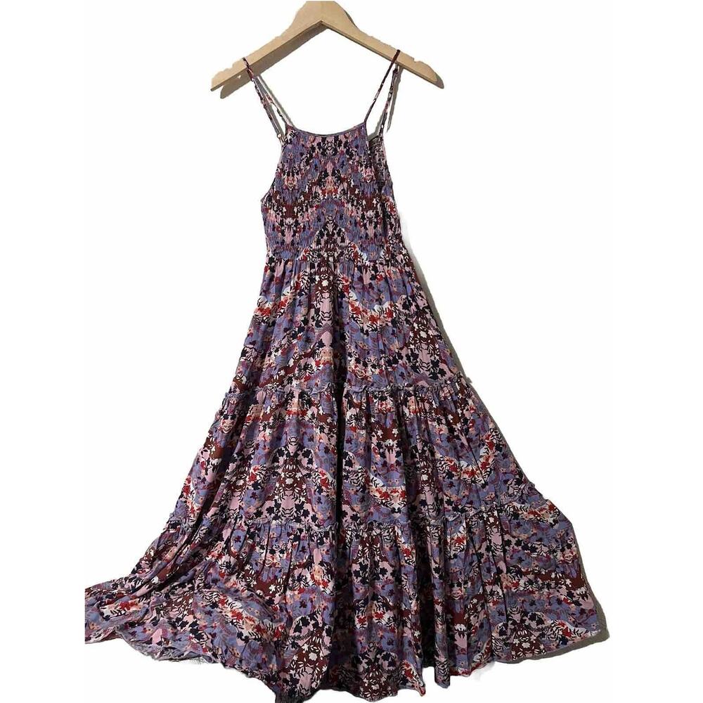 Abel The Label Size Small Lilac Dream Dress Tiered Smocked Flowy Adjustable